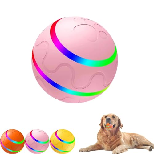 Jiggle Ball Hundespielzeug, Jiggle Ball für Hunde, Jiggle Ball für Katzen, Wackelball für Hunde, interaktives Hundespielzeug, Hundeball, langlebiger Wackelball für Hunde, Auto Rolling Ball für Hund von Badimoo