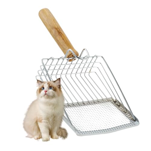 Bafeil Katzenklo Schaufel Metal, Katzenstreuschaufel mit Langer Griff, Tiefer Katzenschaufel, Katzenschaufel für Katzenklo, Katzenstreu Schaufel Große Cat Litter Scoop Streuschaufel Schaufel für Klo von Bafeil