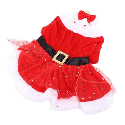 Bagima Hunde-Weihnachtskleid, Hunde-Weihnachtskostüme, Mädchen, Schneemann, Dehnbares Hundekleid, Lustige Hundekostüme, Welpenkleidung mit Fliege (XL) von Bagima