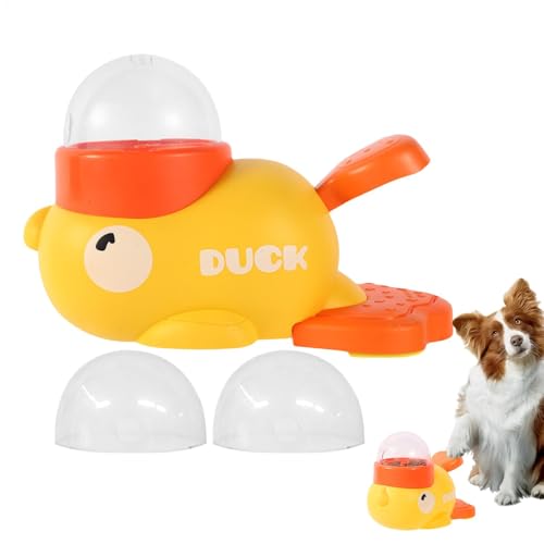 Entenform Hund Slow Feeder Spielzeug, Interaktiver Futterspender für Hunde und Katzen, Automatic Pet Cartoon Feeder, lustiger Futterspender für Haustiere zum Unterhalten und Spielen von Bajbumgn