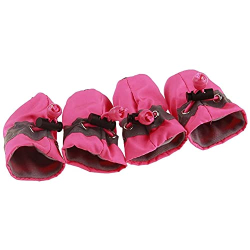 Bakemoro 4 Hunde Regen rutschfeste weiche wasserdichte Schuhüberzieher Geeignet für Hundewelpen Haustiere (Rosa) von Bakemoro