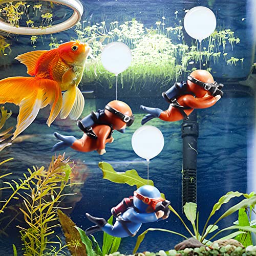 Aquarium Taucher Dekoration Fish Tank Ornament Dekoration Unterwasser Adventurer Miniatur Miniatur Taucher Figur Aquarium Schwimmende Dekoration Schwimmender Anhänger mit Schwimmvorrichtung von Bakermiche