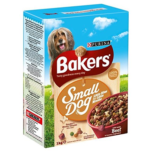 Bäcker Kleiner Hund Rind & Gemüse Trockenfutter 1 Kg (Packung mit 4) von Bakers