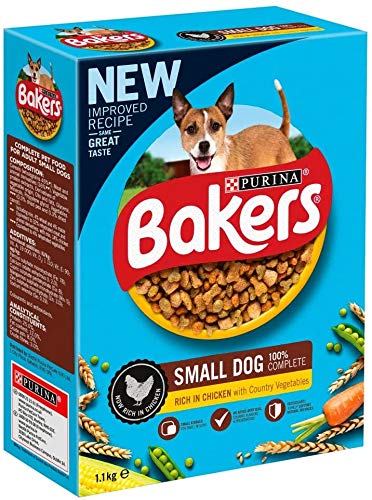 Bakers 2 x Trockenfutter für kleine Hunde reich an Huhn mit Landgemüse, 1,1 kg von Bakers