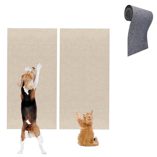 Baketron Selbstklebend Kratzteppich Katze Wand,Kratzmatte Katze,Kratzbrett Katzen,Katzenkratzbretter,DIY Zuschneidbare Teppich-Katzenmattenunterlage,Climbing Cat Scratcher(Khaki) von Baketron