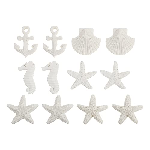 balacoo 12 STK Harz- -Ornament Nautische Dekoration Für Strandhochzeiten Muschelverzierungen Für Aquarien Aquarienharzschale Muschelverzierung Für Aquarien Aquarium Weiß Blumentopf von balacoo