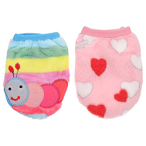 Balacoo 2Pcs Warme Haustier Kaninchen Kleidung Fleece Niedliche Tier Weste T- Shirt Weiche Warme Bunny Bekleidung für Kätzchen Frettchen Chihuahua Welpen Und Tiere von balacoo