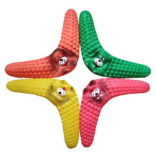 4Pcs Bumerang Hund Spielzeug Flyer Hund Spielzeug Welpen Fliegen Spielzeug Gummi Hund Kauen Molaren Zahn Reinigung Spielzeug von balacoo