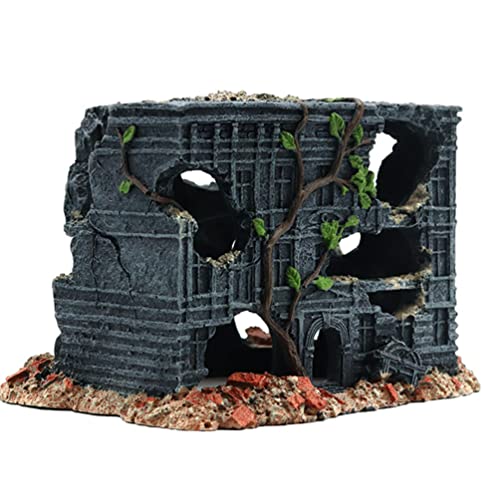 balacoo Aquariendekoration Dekorationen Für Aquarienruinen Aquarium Statue Ornament Dekorationen Für Aquarienverstecke Betta Versteckte Höhle Ornament Handwerk Fisch Zubehör Panzer Harz von balacoo