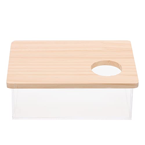 Balacoo Hamster Sand Bad Box- Acryl Sand Bad Container mit Einem Holzdeckel Sandbad Duschraum für Hamsters Mäuse Gerbile von balacoo