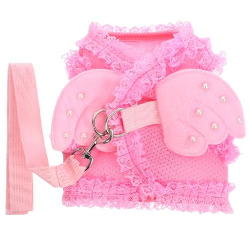 Hund Harness Leine Welpen Flügel Harness Mode Hund Brustgurte für Kleine Mittelgroße Hunde Haustiere (Größe XL Rosa) von balacoo