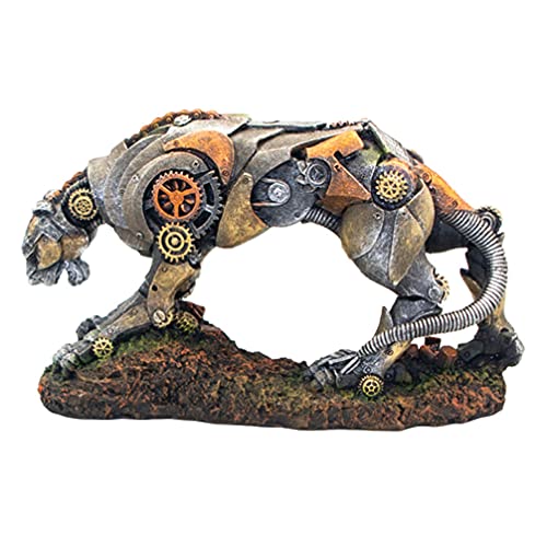 balacoo Aquarium Landschaftsgestaltung Dekoration Leopardenfigur Spielzeug Bergblick-Aquarium Autos Spielset Aquarienhöhlenverzierung Kleine Pantherfigur Geparden Modell Leopardenkopf Harz von balacoo