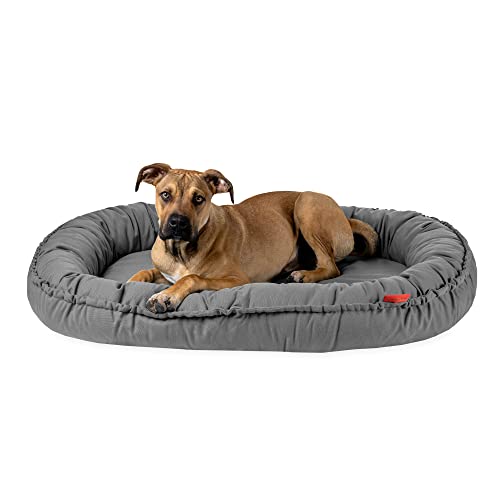 Balkis Hundebett NIDOG, Made in Germany, Steingrau, XL - 125x90 cm von Balkis