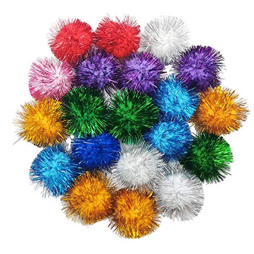 20 Stück verschiedene Farben Flash Ball Katze Lieblingsspielzeug Ball Lametta Pom Poms Flash von BallHull