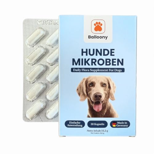 Hunde Mikroben – Premium Probiotika für die Verdauungsgesundheit 16.2g(30 Kapseln) von Balloony