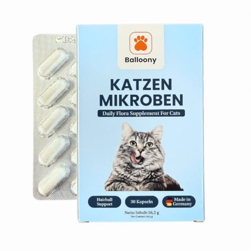 Katzen Mikroben – Premium Probiotika für eine optimale Darmgesundheit (30 Kapseln) von Balloony