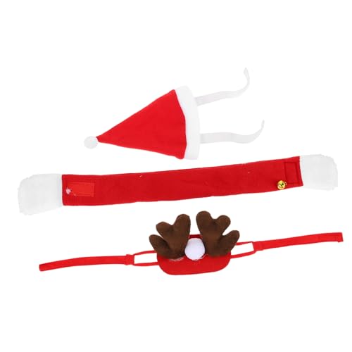 Baluue 1 Satz Hut-kit Für Haustiere Hund Weihnachtsmütze Katze Weihnachtsmütze Mit Schal Weihnachtsschal Für Haustiere Welpe Weihnachtsmütze Weihnachtswelpenschal Kleidung Samt Hund Katze von Baluue