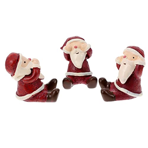 Baluue 3 STK Aquatische Weihnachtsdekoration Aquarium Weihnachtsdekoration Pflanzentopffiguren Terrarium Santa Figurine. Puppenhausfigurenpuppe Requisiten Harz Esstisch von Baluue