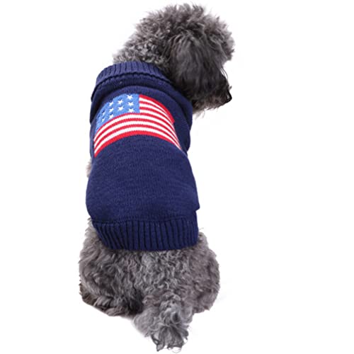 Baluue Groß Hundepullover Haustierkostüm Flagge Winter Warmer Pullover Weihnachtskleidung Für Hündchen (Größe XL) Welpe von Baluue