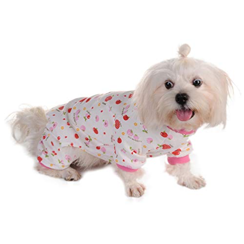 Baluue Kleiner Hund Pyjama - Weiche Baumwoll -Frühlings -Sommerhundekleidung Für Welpen - Süßes Haustier -Jammies -Outfit Für Hunde Mädchen (Xs) von Baluue