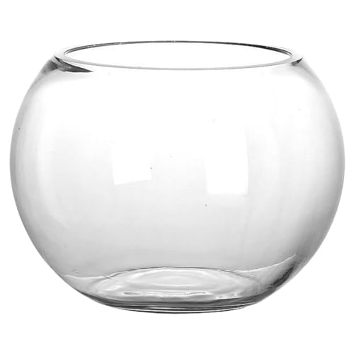 Glasschale für Aquarien, Hydrokulturpflanzen, Terrarium, Zuhause, Fischschale, Büro, einfache Fischschale, runde Fischschale, Fischschalen für Tafelaufsätze, langlebige Schale von Baluue