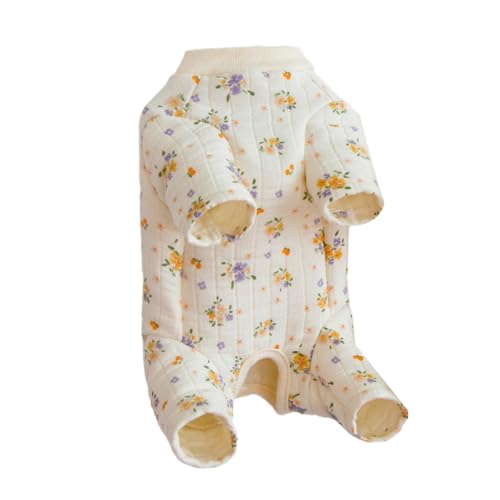 Bamberg Winter-Hundekleidung Aus Warmer Baumwolle für Kleine Hunde, Jumpsuit mit Umwickeltem Bauch, Pyjama für Chihuahua-Welpen und Katzen, Onesie, Pyjama, Größe L von Bamberg