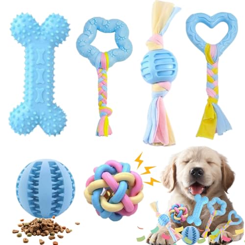 Bambinom Kauspielzeug für Welpen, 3 Stück, Zahnspielzeug für kleine Rassen, weiches Gummi, niedliches Knochen-Hundespielzeug, umweltfreundlich, Zahnreinigung, interaktives kleines Welpenspielzeug für von Bambinom