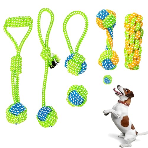 Bambinom Kauspielzeug für Welpen, 6 Stück, für kleine Rassen, weiches Gummi, niedliches grünes Hundespielzeug, umweltfreundlich, Zahnreinigung, interaktives kleines Welpenspielzeug für kleine Hunde von Bambinom