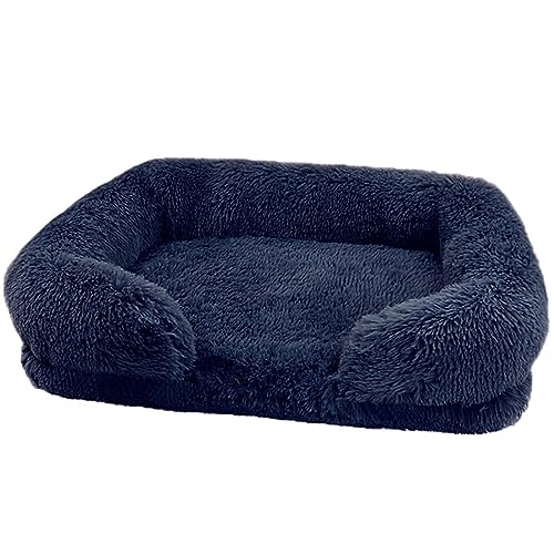 BangDon Rechteckiges, waschbares, abnehmbares Hundebett mit weichem, gemütlichem Plüsch, atmungsaktiv, Katzensofa, Hundebett für kleine, mittelgroße und große Haustiermatte (XL (100 x 60 x 18 cm), von BangDon