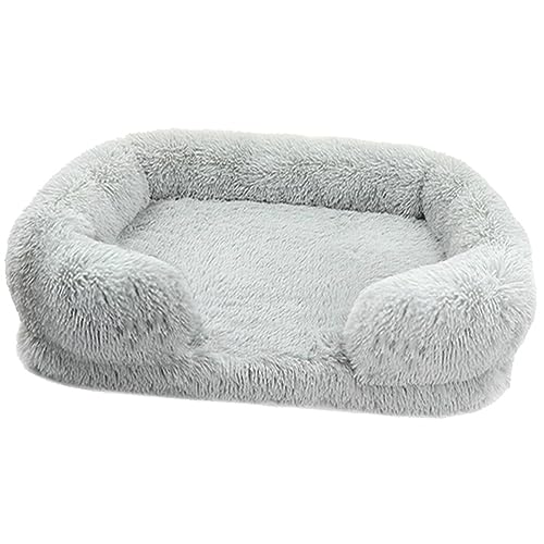 BangDon Rechteckiges, waschbares, abnehmbares Hundebett mit weichem, gemütlichem Plüsch, atmungsaktiv, Katzensofa, Hundebett für kleine, mittelgroße und große Haustiermatte (XL (100 x 60 x 18 cm), von BangDon