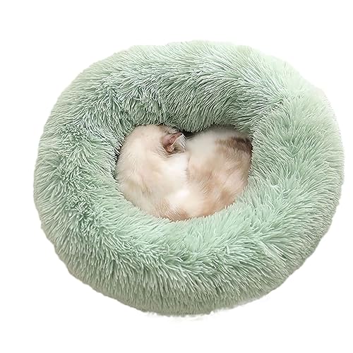 Donut-Hundebett, groß, waschbar, rund, beruhigend, flauschig, weich, Plüsch, Haustier-Kuscheltier für mittelgroße und kleine Hunde, Katzen, Angstlinderung, Zwinger (40 cm, grün) von BangDon