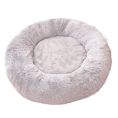 Langes Plüsch-Hundebett, warm, flauschig, Donut-Motiv, Alaska, Golden Retriever, Hundesofa für mittelgroße und große Hunde, 110 cm (4XL 110 cm, grau) von BangDon