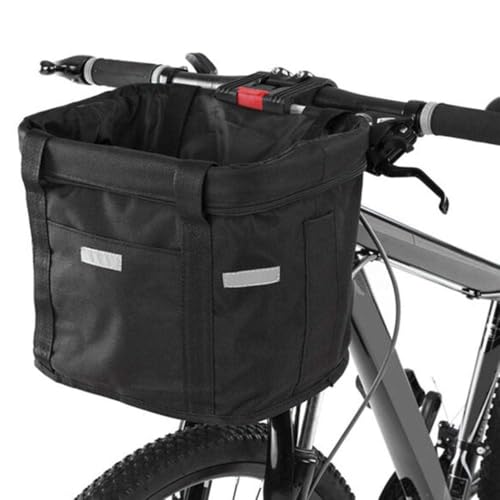 Fahrradkorb, Faltbar Fahrrad vorne Korb, mit Lenkeradapter und Kabellbinder,Abnehmbare Lenkerkorb Tasche für Kleiner Hund-Einkaufen-Reisen-Picknick, 34 x 24 x 8 cm von Bankeep