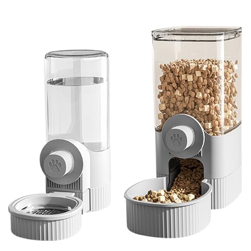 2pcs Katzenwasserspender Automatischer Katzenfuttermittel -Katzenwasserspender und Lebensmittelspender Keine Leckage Suspended Automatische Haustier -Feeder hängen Kaninchenfutter für Zuhause, Kani von Banziaju