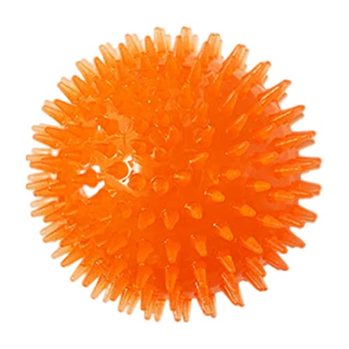 Banziaju Hundeball Quietschend Hundeball Haustier Kaut Spikey Spielzeug ungiftige Welpen Reinigung Spielzeugkugeln Orange 8 cm quietschende Hundespielzeuge von Banziaju