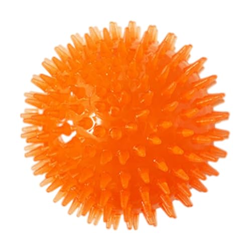 Banziaju Hundeball Quietschende Hundeball Haustier Kaut Spikey Spielzeug ungiftige Welpen Reinigung Spielzeugkugeln Orange 6 cm quietschende Hund Spielzeug von Banziaju