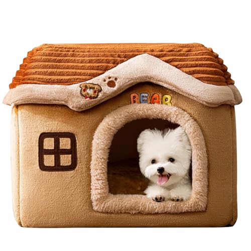 Banziaju Kleines Hundehaus, Hundehaus innen warm abtrennbar kleines Hundehaus 15,8x11.8x12,6 Zoll großes Weltraumhundschloss Nicht-Schlupf-Waschhundhöhle für kleine und mittlere Hunde-S von Banziaju