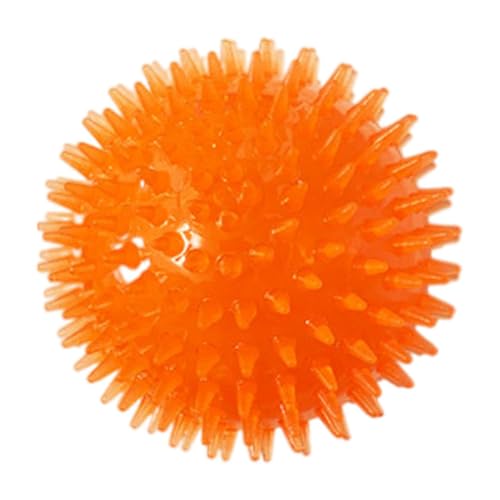 Banziaju Quietschende Hundespielzeug, Quietschende Hundball Haustier Kaut Spikey Spielzeug ungiftige Welpen-Zahnreinigung Spielzeugkugeln Orange 6 cm Puppenverzierungen von Banziaju