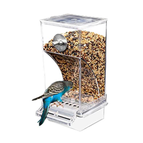 Bird Feeder transparente automatische Lebensmittelbehälter Käfigverschmutzung und spritzdichtes Vogelkäfigzubehör für Selektionskanarien-Cockatiel-Finch, automatischer Vogelfutterleiter, Haustierfu von Banziaju