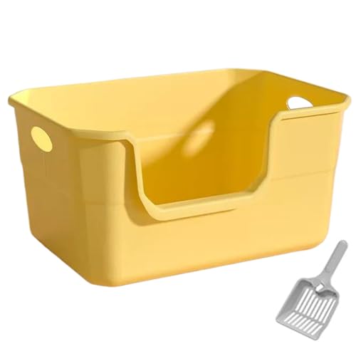 Extra Large Cat Cratder Box, Offene obere hochseitige Katzentoilette, U -Formratschachtel mit Schaufel und Griff, leicht zu reinigende Katzenbox für Innenkatzen, hochseitige Katzentoilette, 19.7x13 von Banziaju