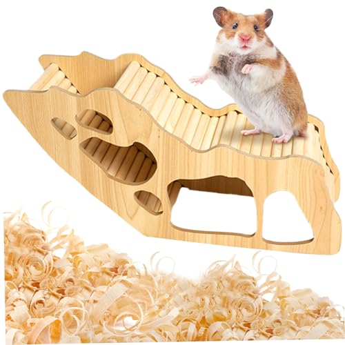 Banziaju Hamster -Versteck, Holzhamster -Tunnel mit Kletterleiter, lustige Hamster -Häute, tragbares Hamster -Käfigzubehör, Hamster -Versteck, Hamster -Häute von Banziaju