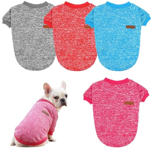 Banziaju Hund Sweatshirts für kleine Hunde 4Stück weicher Hund Sweater mit Ärmeln Winterpupfzubehör Hundepullover Pack für kleine Hunde Katzenliebhaber, Hund Sweater mit Ärmeln von Banziaju