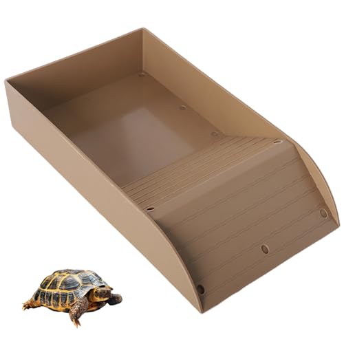 Schildkrötenpanzer, Plastikschildkrötenlebensraum, 14x8x2,4 Haustier Reptilien Fütterungsschale Aquarium Terrapin Lake mit Klettergürtel Design für Tierschildkröte Reptilienlebensraum, Schildkröten von Banziaju