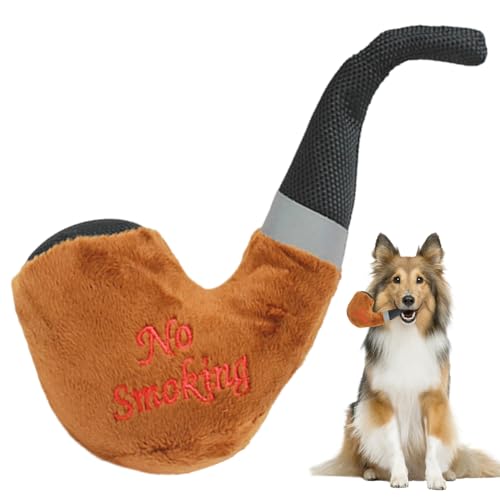 Zigarettenhundspielzeug, rauchende Pfeifform Funny Dog Toys mit quietschendem Geräusch, interaktives Plüschhund -Spielzeug für aggressive Kauenzähne Reinigung und Training, Kaffee, Zigarettenhundsp von Banziaju