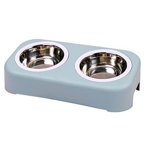 BaoFufc 2 in 1 Haustiergeschirr Set, Wassernapf für Hunde, Auslaufsicherer Wasserspender, Kombi-Set für Katzen, Macaron, S/L, Wasserspender für Futter u von BaoFufc