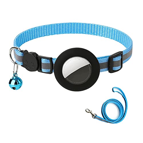 BaoFufc Anti-Verlust-Katzenhalsband mit wasserdichter Hülle, leicht, Sicherheitshalsband, 1,1 cm breit, Katzenhalsband, wasserdicht, reflektierend, Himmelblau von BaoFufc