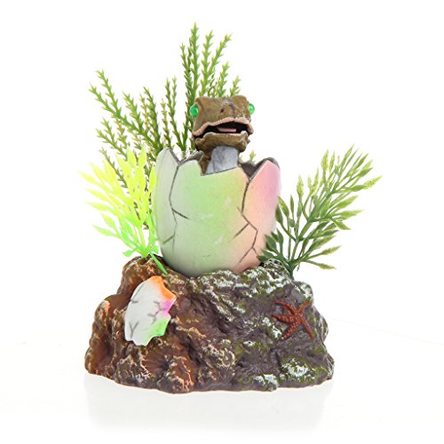 BaoFufc Aquarium Dekoration Figur Baby Dinosaurier im Ei mit Luftschlauch Fisch für Tank Ornament Landschaftsbau Zubehör Aquarium Heizung Lichtthermometer Kies Sand Dekorationen von BaoFufc