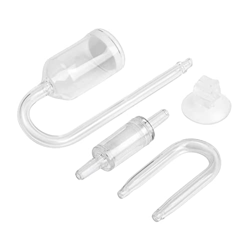 BaoFufc CO2 Diffusor Set für Aquarium Transparent für Größe Einfach zu Installieren mit Saugnapf Check für U Form Glas T Co2 Diffusor Kit Klein für Aquarium, Weiß von BaoFufc