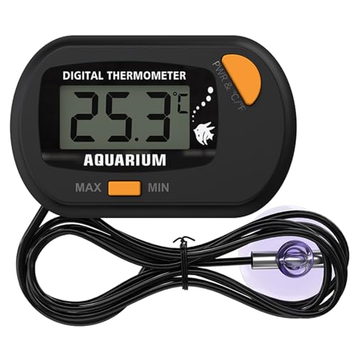 BaoFufc Digitales Thermometer für Aquarien, elektronisch, präzises Aquarium-Temperaturmesswerkzeug mit Speicherfunktion für Zuhause, Aquarium-Thermometer, zum Aufkleben von BaoFufc