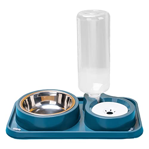 BaoFufc Erhöhter Futternapf für Katzen, geneigt, erhöht, mit 500 ml/1000 ml automatischem Wasserspender, Anti-Split, 4 Farben, Haustier-Wassernapf von BaoFufc